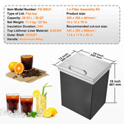 Load image into Gallery viewer, SucceBuy Drop in Ice Chest Stainless Steel Ice Cooler Commercial Ice Bin with Hinged Cover Outdoor Kitchen Ice Bar