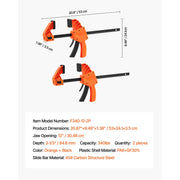 Load image into Gallery viewer, SucceBuy Bar Clamps 2Pcs 50" Parallel Clamp Set F Clamp w/ 1100lbs Load Limit High-strength Plastic and Carbon Steel Wood clamp