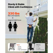 Load image into Gallery viewer, Amocart 12.5ft Telescoping Ladder One-Touch Retraction Ladder 330LBS Max Capacity with Non-Slip Feet for Home Outdoor Work Loft