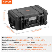 Charger l'image dans la visionneuse de galerie, SucceBuy Valise Rigide Résistante aux Intempéries Boîte de Protection Robuste avec Mousse Prédécoupée pour Voyages, Chasse, Militaire, Tactique, Appareils Photo