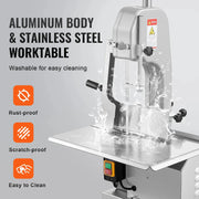 Load image into Gallery viewer, SucceBuy 650W 1100W 1800W Commercial Electric Meat Bandsaw Stainless Steel Countertop Bone Sawing Machine for Rib Pork Beef