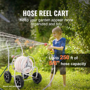 Load image into Gallery viewer, Amocart Hose Reel Cart 250ft Heavy Duty Garden Water Yard Planting w/ Basket Effortless Roll-up Versatile Application Steel