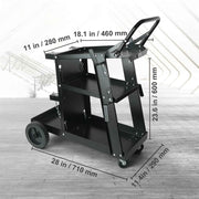 Load image into Gallery viewer, SucceBuy Welding Cart 3-Tier Welder Cart with Swivel Wheels Safety Chains Rolling Tank Storage for Plasma Cutter Welding Machine