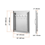 Load image into Gallery viewer, SucceBuy BBQ Access Door Stainless Steel Flush Mount Door Wall Vertical Door w/ Recessed Handle Grilling Station Outside Cabinet