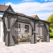 Load image into Gallery viewer, Hard Top Lean-to Gazebo Pergola Curtains & Netting Wall-Mounted Patio Deck Awning, Custom