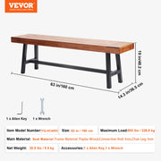 Load image into Gallery viewer, Outdoor Bench Wooden Metal Garden Bench for Outdoors 480 lbs Load Capacity Bench Outdoor Garden Park Bench