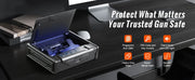 Load image into Gallery viewer, Amocart Gun Safe Q235 Steel Pistol Safe 3-Way Quick Access Firearm Case Gun Box Advanced Biometric Technology Travel Gun Safe