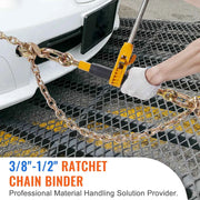 Load image into Gallery viewer, SucceBuy 2PCS Ratchet Chain Binder 3/8"-1/2" with G80 Chains 12000 lbs Adjusting Handle Hauling for Flatbed Truck Trailer