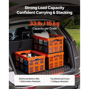 Charger l'image dans la visionneuse de galerie, Amocart 45L 6PCS Plastic Collapsible Storage Bins with Handles Stackable Folding Storage Crates Containers for Home Organizing