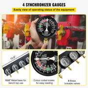 Bild in Galerie-Viewer laden, Amocart Fuel Vacuum Carburetor Synchronizer Carb Tool sync 4 Gauge Set with Rubber Hose Vacuum Balancer Meter Kit For Motorbike