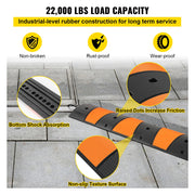 Load image into Gallery viewer, SucceBuy Rubber Speed Bump 2 Channel Speed Bump Hump 72.8x12.2x2.2 Garage Cable Ramp for Asphalt Concrete Gravel Driveway-6 FT