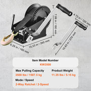 Load image into Gallery viewer, Amocart Hand Winch Boat Trailer Winch Heavy Duty Rope Crank Polyester Strap & Two-Way Ratchet Manual Operated Hand Crank Winch