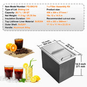 Load image into Gallery viewer, Amocart Drop in Ice Chest Stainless Steel Ice Cooler Commercial Ice Bin with Sliding Cover Outdoor Kitchen Ice Bar