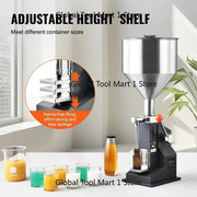 Charger l'image dans la visionneuse de galerie, Amocart A03 5-50ml/5-100ml Manual Liquid Filling Machine Paste Bottle Filler Adjustable with Hopper for Juice Shampoo Honey