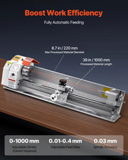Charger l'image dans la visionneuse de galerie, Amocart 8.7 x 39 in Bench Power Metal Lathe Automatic Feed Variable Speed 1250W Brushless Motor for Processing Precision Parts