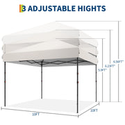Bild in Galerie-Viewer laden, 10x10 ft Robuster Faltpavillon - Outdoor-Gartenpavillon mit 210D Oxford-Gewebe, rostbeständigem Rahmen, schnellem Aufbau, 3 einstellbaren Höhen, UV-Schutz, Rolltasche, Gewichtssäcken, Heringen, Abspannseilen