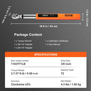 Load image into Gallery viewer, Amocart 3/8"1/2"Digital Torque Wrench Drive Electronic Torque Wrench Torque Wrench Kit 3.7-37/25-250ft.lb Torque Accurate Range