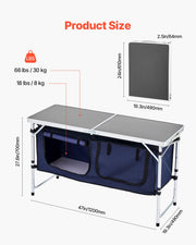 Load image into Gallery viewer, Amocart Camping Kitchen Table Folding Outdoor Cooking Table Aluminum Lightweight Portable Cook Station Foldable Camp Table