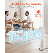 Load image into Gallery viewer, Amocart Bladeless Tower Fan 65°/80° Oscillating Standing Fan 8/12 Speeds & 8/9-Hour Timer 14.76/15.42 ft High Velocity for Home