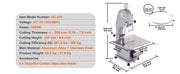 Charger l'image dans la visionneuse de galerie, Amocart Commercial Electric Meat Bandsaw Stainless Steel Countertop Bone Sawing Machine 0.16-7.9 Inch Cutting Thickness Frozen Meat Cutter with 6 Blades for Rib Pork Beef