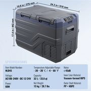 Charger l'image dans la visionneuse de galerie, Amocart 8L to 75L Car Refrigerator Fridge Portable Icebox Single&Dual Zone w/Blue Tooth Temp Adjustable for Outdoor Camping RV