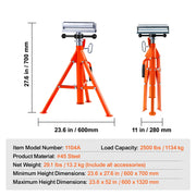 Load image into Gallery viewer, SucceBuy Roller Stand Heavy Duty 2500 LBS Load Capacity 27.6"-52" Adjustable Folding Roller Support Stand for Pipe Wooden Boards