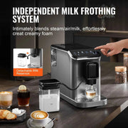 Load image into Gallery viewer, SucceBuy Automatic Espresso Machine Coffee Latte Machine with Color Touch Screen 15 Grinding Levels and Removable Milk Reservoir
