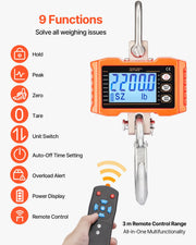 Load image into Gallery viewer, SucceBuy 1000kg/2000kg Digital Hanging Scale Portable with Remote Control Factory Crane Scale LCD Backlight Industrial Scales