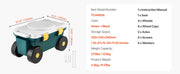 Load image into Gallery viewer, Amocart Garden Scooter with Seat 2in1 Rolling Garden Cart w/ Storage Bin Supports up to 227lbs Outdoor Wagon w/ Handle for Yard