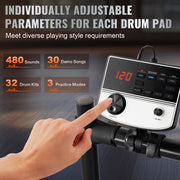 Bild in Galerie-Viewer laden, Amocart Electric Drum Set 32 Drum Kits & 480 Sounds, USB MIDI Supported 8 / 10 in Quiet Mesh+10 in Cymbals Drum Sticks Easy Use