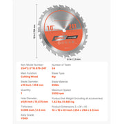 Load image into Gallery viewer, SucceBuy Circular Saw Blade Fine Finish Aluminum Cutting Blade for Circular Saw with Noise-Reducing Heat Vents for Cutting Steel - AMOCART