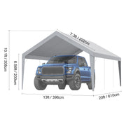 Bild in Galerie-Viewer laden, SucceBuy Carport Replacement Canopy Cover Garage Top Tent Shelter Tarp Heavy-Duty Waterproof & UV Protected with Ball Bungees