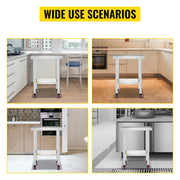 Bild in Galerie-Viewer laden, SucceBuy Stainless Steel Kitchen Worktable shelves Commercial Work Bench Table with Caster Wheels for Home Restaurant Storage