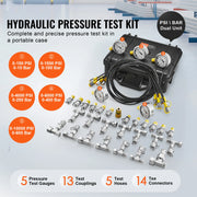 Load image into Gallery viewer, SucceBuy Hydraulic Pressure Test Kits Excavator Hydraulic Test Gauge Sets with Carrying Case for Excavator Tractors Machinery