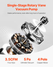 Load image into Gallery viewer, Amocart 3.5 CFM 4.5 CFM Vacuum Pump & Gauge Set, Single Stage Rotary Vane HVAC & Hoses for R134a R12 R22 R502a R410A R404 R407C