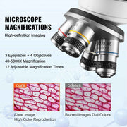 Load image into Gallery viewer, Amocart Compound Trinocular Microscope 40X-2500/40X-5000X Magnification Lab Microscope w/ LED Illumination & External Interface