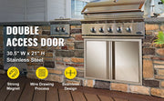 Load image into Gallery viewer, Amocart Stainless Steel BBQ Cabinet Access Door W/ Recessed Handle for Indoor/Outdoor Kitchen BBQ Island Kitchen Sink Fireplace