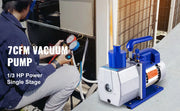Load image into Gallery viewer, Amocart Vacuum Pump 7 CFM 1/3 HP Single Stage for R12 R22 R134a R410a Systems, 5PA Vacuum Refrigerant for Automobile Reparation