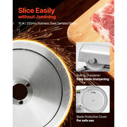 Load image into Gallery viewer, SucceBuy Commercial Meat Slicer 10 inch 320W Food-Slicer with SUS420 Blade 0-0.4 inch Adjustable Thickness for Frozen Meat Ham - AMOCART