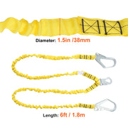 Load image into Gallery viewer, VEVOR 38mm Safety Lanyard 6ft(1.83m) Fall Protection Lanyard Retractable Safety Belt for Outdoor/Indoor Tree Climbing Yellow