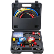 Load image into Gallery viewer, SucceBuy 4 Way AC Gauge-AC Manifold Gauge Set with 5ft Hoses for R134A/R22/R12/R410A Work on Car Freon Charging and Evacuation