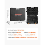 Load image into Gallery viewer, Amocart Impact Socket Set 1/2" / 3/8" Drive 26/48/65-Pcs Sockets 6-Point Socket Cr-V Alloy Steel Structure for Vehicles Repair