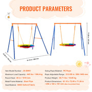 Charger l'image dans la visionneuse de galerie, SucceBuy Swing Sets for Backyard 600lbs Capacity Swing Set with 1 Saucer Swing Seat 2 Belt Swing Seats Swingset Outdoor for Kids