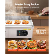 Load image into Gallery viewer, Amocart Commercial Electric Griddle 50-300°C Adjustable Temp Control, Stainless Steel Countertop Flat Top Grill for Steak Panc