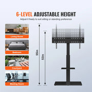 Load image into Gallery viewer, SucceBuy TV Stand Mount Swivel Tall TV Stand for 32 to 85 inch TV Height Adjustable Portable Floor TV Stand Max VESA 600 x 800mm - AMOCART