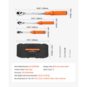 Load image into Gallery viewer, SucceBuy Torque Wrench Set Drive Click Torque Wrench Dual-Direction Adjustable Mechanical Dual Range Scales Torque Wrench Kit
