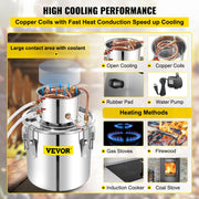 Load image into Gallery viewer, Amocart 50L Moonshine Still Alcohol Distiller w/ Water Pump Stainless Copper DIY Brew Ethanol Wine Essential Oil Brewing Kit