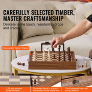 Load image into Gallery viewer, SucceBuy Solid Wood Chess Set 2-IN-1 Chess Checkers Game Set Chess Board Games for Adults Kids Tournament Professional Beginner - AMOCART