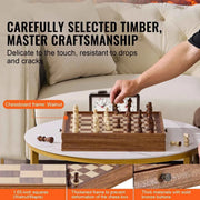 Load image into Gallery viewer, Amocart Solid Wood Chess Set 2-IN-1 Chess Checkers Game Set Chess Board Games for Adults Kids Tournament Professional Beginner