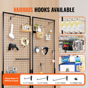 Load image into Gallery viewer, Amocart Grid Wall Panels Tower Wire Gridwall Display Racks Double Side Gridwall Panels for Art Craft Shows Retail Shop w/ Hooks